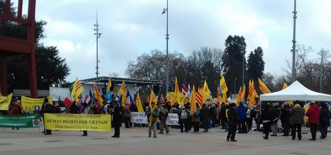 München tham gia biểu tình vì Nhân Quyền trước trụ sở Liên Hiệp Quốc tại Geneve, Thụy Sĩ (22.01.2019)