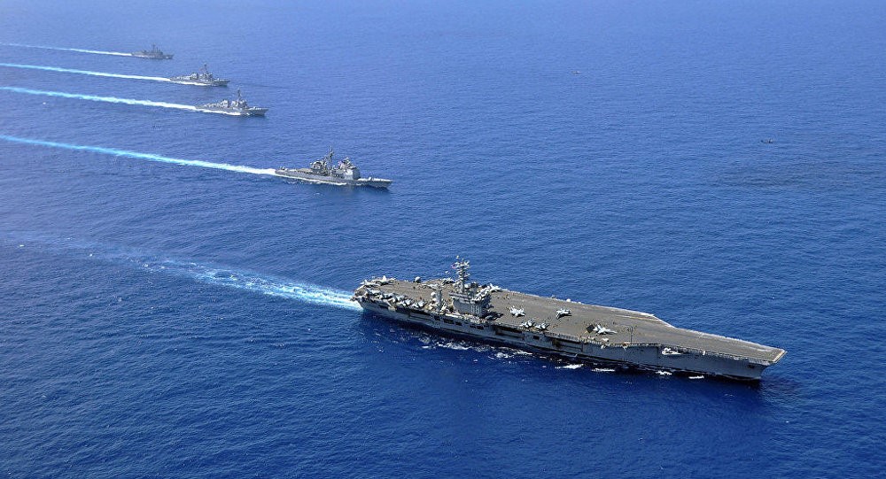  USS Nimitz, USS Chosin, USS Sampson, and USS Pinkney in South China Sea (File)