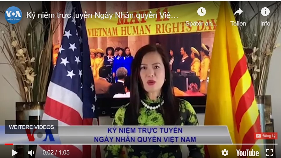 Kỷ niệm trực tuyến Ngày Nhân quyền cho Việt Nam 11/05