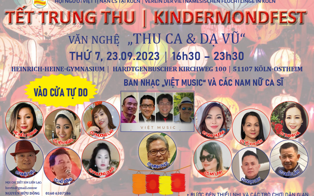 Thư mời Tết Trung Thu / đêm nhạc “thu ca và dạ vũ” Köln 23.09.2023