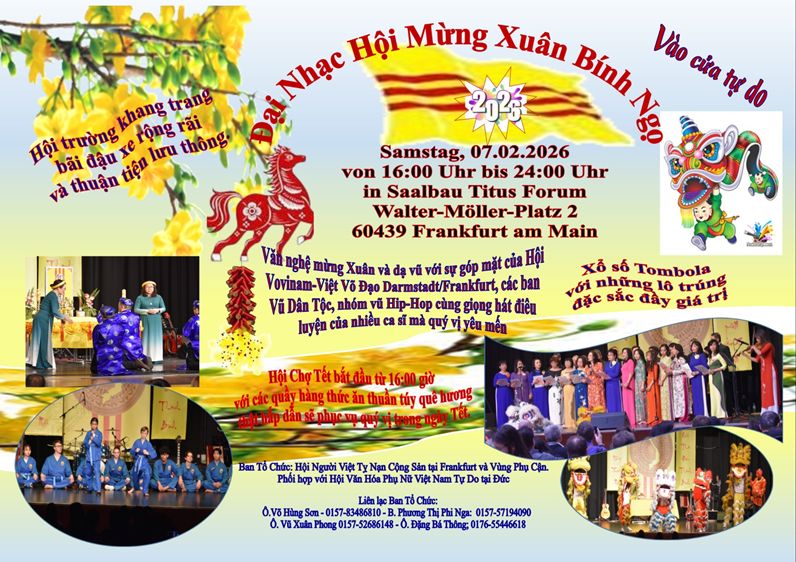 Thư mời Tham Dự Đại Nhạc Hội Mừng Xuân Bính Ngọ 2026 tại Frankfurt