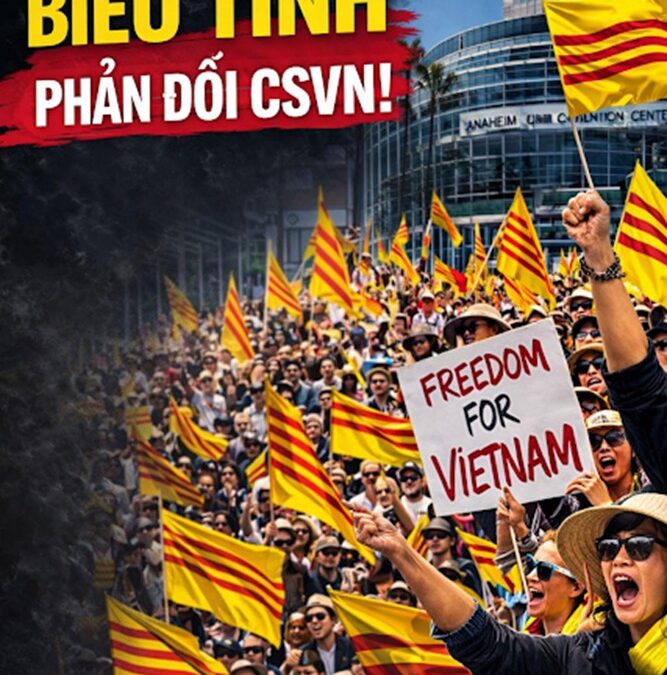 Biểu tình lớn, phản đối cộng sản Việt Nam tổ chức hội nghị tại Anaheim, có sự tham dự của đại sứ CSVN!