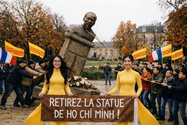 Cộng Đồng Người Việt Tự Do tại Paris/Pháp lập Petition và Biểu Tình đòi Hủy Bỏ Tượng HCM Tại Pháp